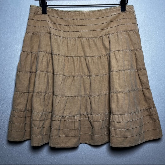 y2k Mossimo Women Corduroy Skirt Small Tan Western Boho Fairy Academia Tiered - Picture 1 of 7